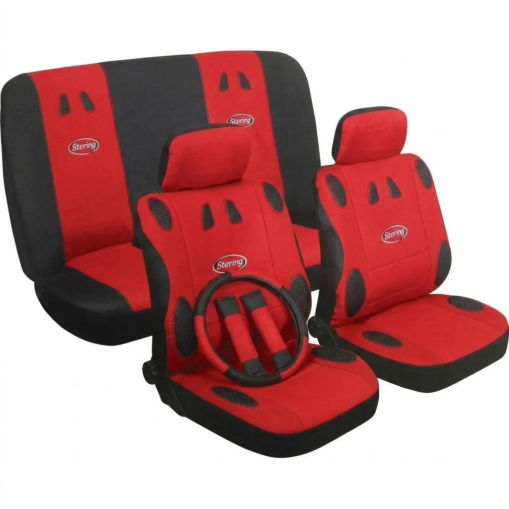 [03-5105-1] SĖDYNĖS UŽTIESIMAS BLACK/RED SU UŽTRAUKTUKU