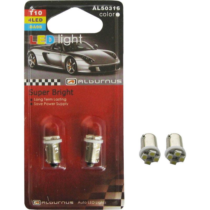 [AL50316] LEMPUTĖS T10 LED 4SMD BA9S 12V (2VNT)