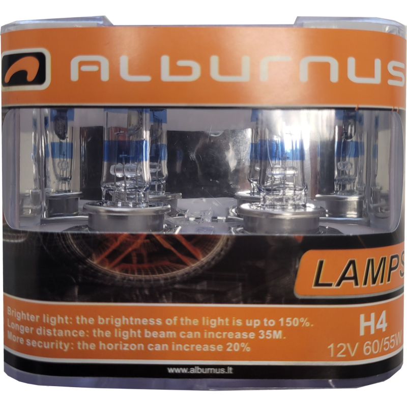 [AL50300] LEMPUTĖS H4 60/55W +150% P43T 12V (2VNT)