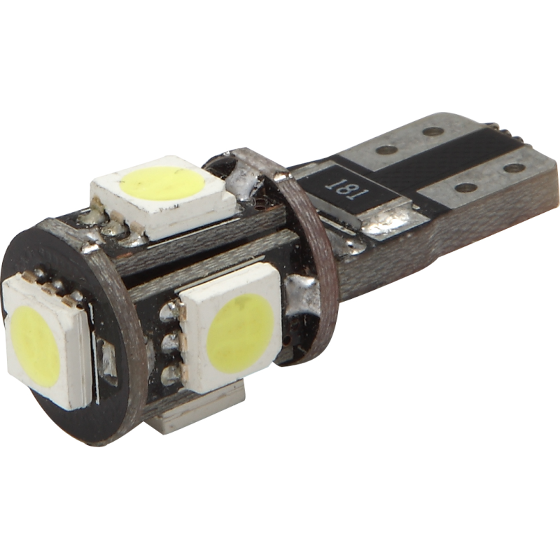 [AL50327] LEMPUTĖS W5W T10 LED 5SMD CANBUS 12V (2VNT)