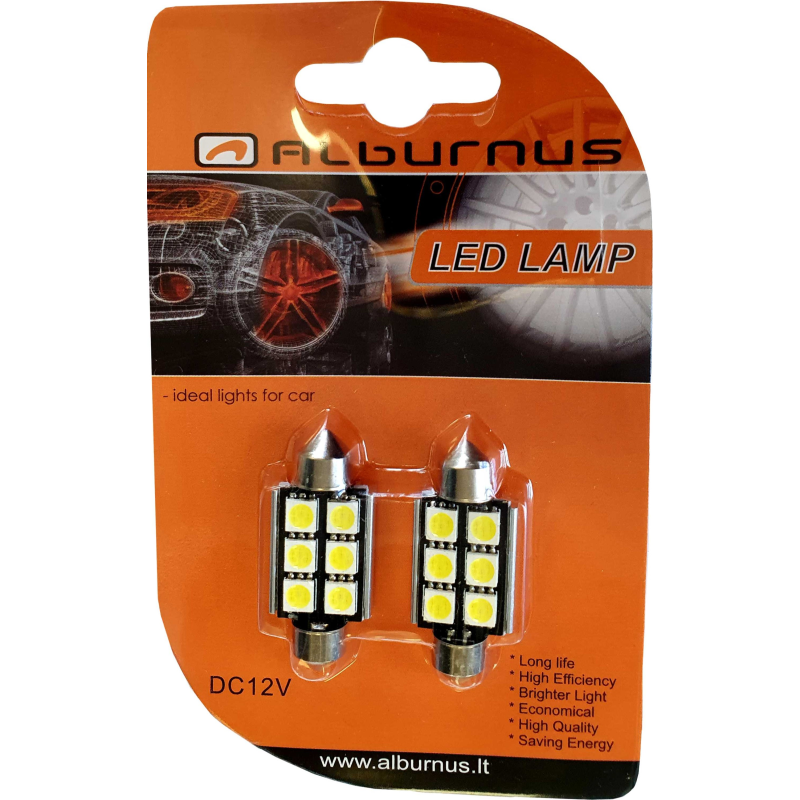 LEMPUTĖS C5W T11 LED 6SMD 39MM CANBUS SV8.5-8 12V (2VNT)