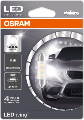 [OS-6441CW-01B] OSRAM LEMPUTĖS LED 1W 12V SV8.5-85XBLI14K 41MM