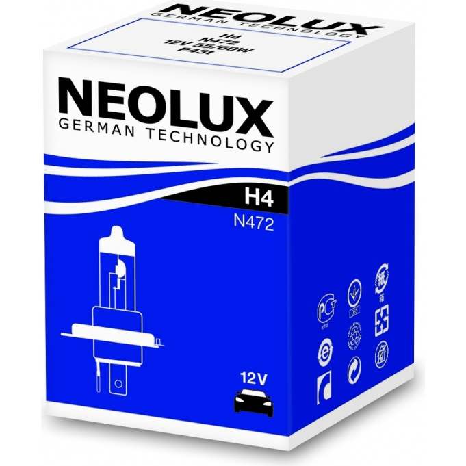 [NO-N472] NEOLUX LEMPUTĖS H4 60/55W 12V P43T