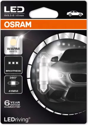[OS-6499WW-01B] OSRAM LEMPUTĖS LED 1W 12V SV8.5-8 5XBLI1 41MM