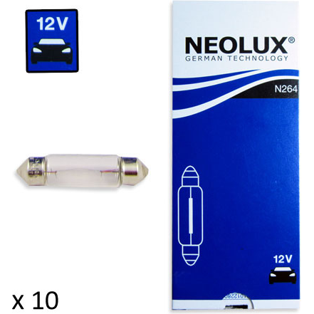 NEOLUX LEMPUTĖS 10W 12V SV8.5-8  5XFS10