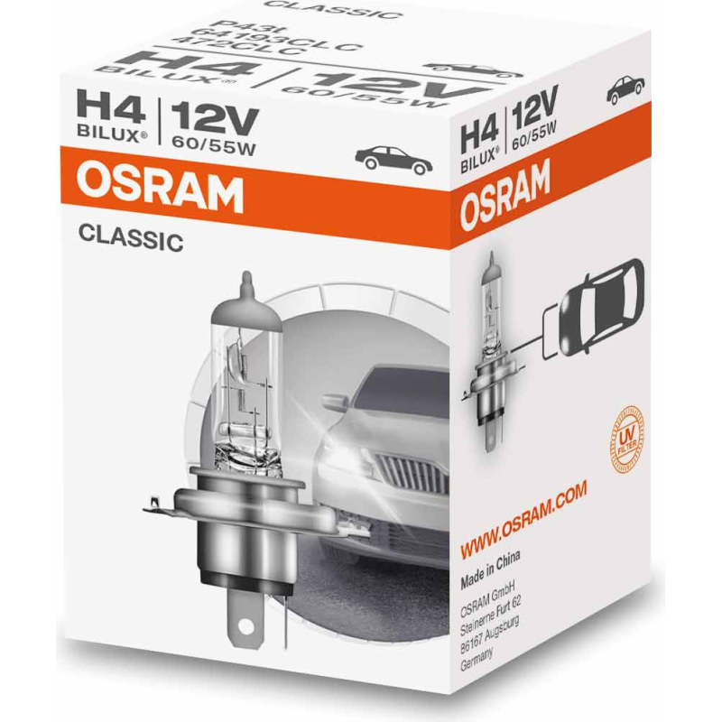 [OS-64193CLC] OSRAM LEMPUTĖS CLASSIC H4 60/55W 12V P43T