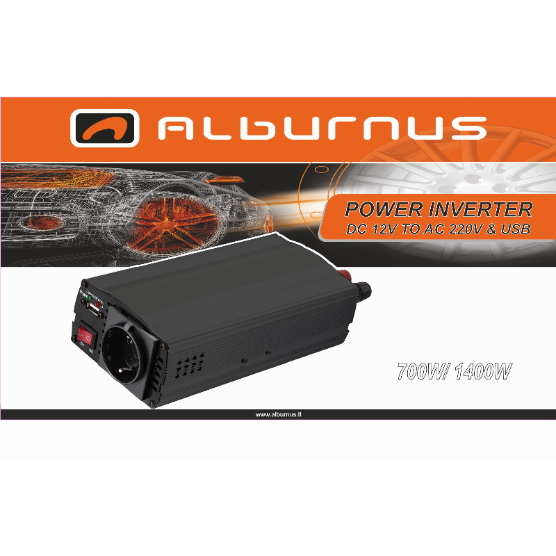 [85799] SROVĖS KEITIKLIS 12V/220V 700W/1400W SU USB JUNGTIMI