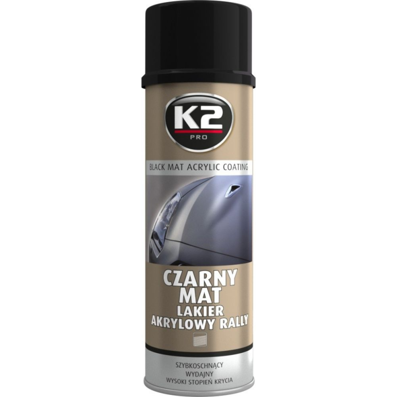 [10340] AKRILIAI MATINIAI DAŽAI K2 BLACK MATT 500ML SPRAY