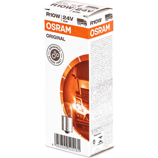 [OS-5637] OSRAM LEMPUTĖS R10W 24V BA15S 5XFS10 1A