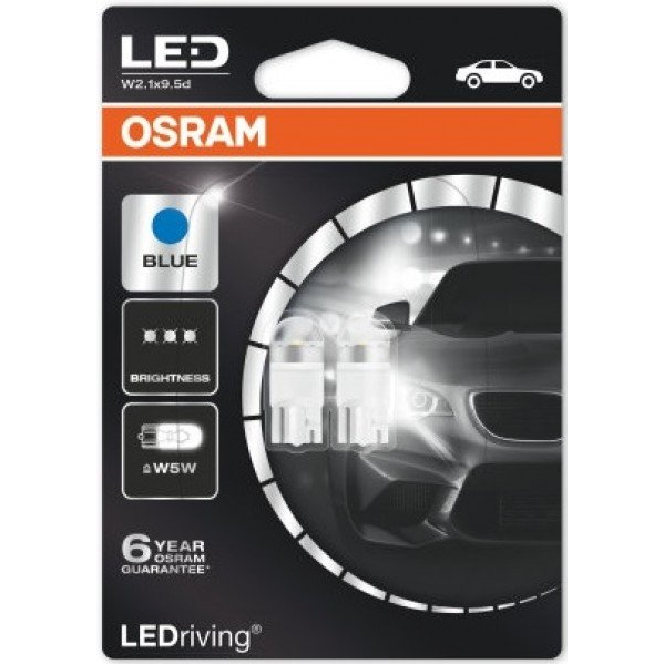 [OS-2850BL-02B] OSRAM LEMPUTĖS LED 1W12V IHW2.1X9.5D 5XBLI2D