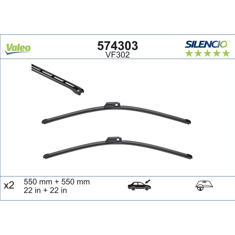 [S574303] VALEO SILENCIO VALYTUVAI  AUDI, SEAT FLAT BLADE