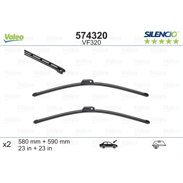 [S574320] VALEO SILENCIO VALYTUVAI AUDI FLAT BLADE