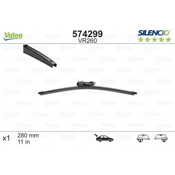 [S574299] VALEO SILENCIO VALYTUVAI SEAT, VW, SKODA TYL VR260 X1