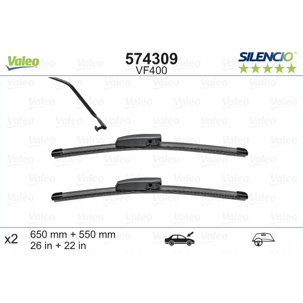VALEO SILENCIO VALYTUVAI RENAULT FLAT BLADE VF400 X2
