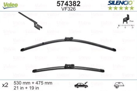 [S574382] VALEO SILENCIO VALYTUVAI SEAT, VW FLAT BLADE