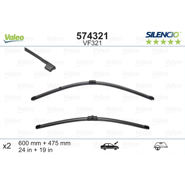 [S574321] VALEO SILENCIO VALYTUVAI BMW FLAT BLADE