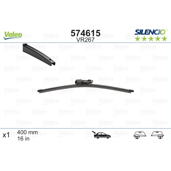 [S574615] VALEO SILENCIO VALYTUVAI SEAT, SKODA, VW TYL