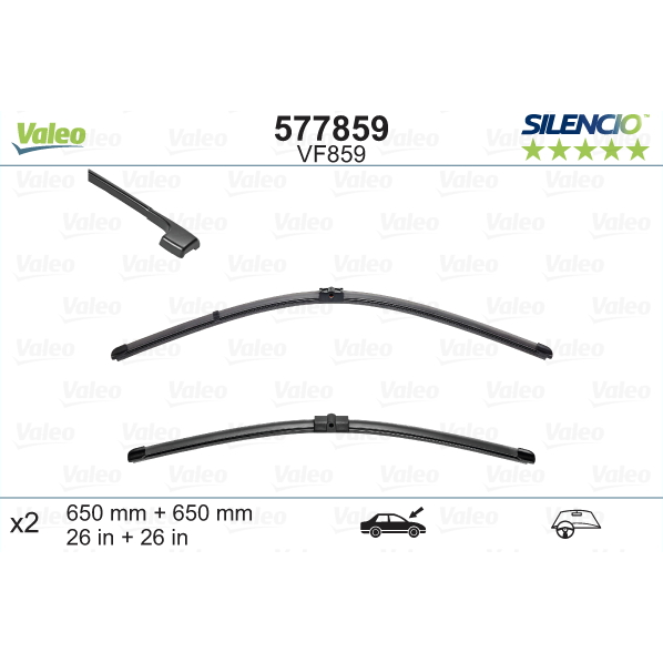 [S577859] VALEO SILENCIO VALYTUVAI VW, PORSCHE FLAT BLADE