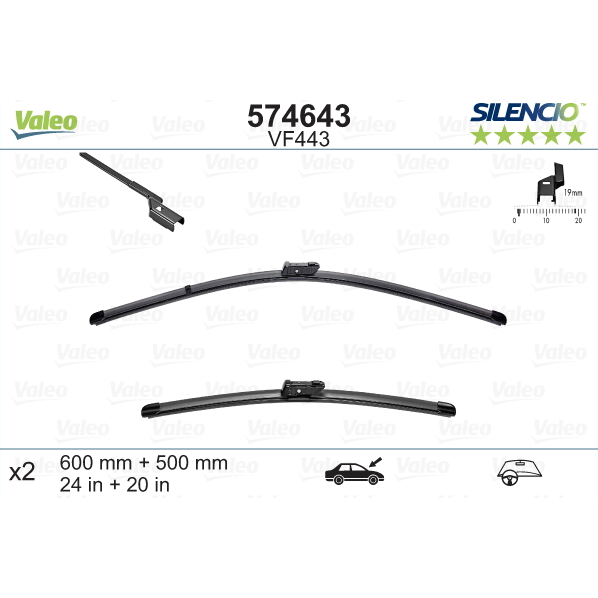 VALEO SILENCIO VALYTUVAI AUDI, RENAULT, BMW, VW  FLAT BLADE