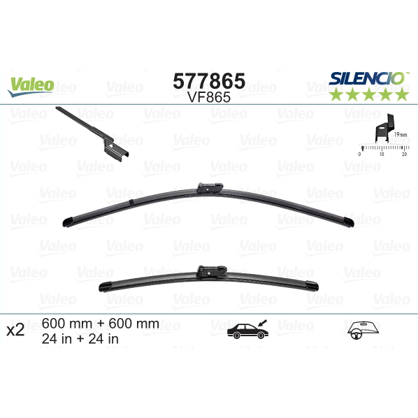 [S577865] VALEO SILENCIO VALYTUVAI MERCEDES-BENZ FLAT BLADE