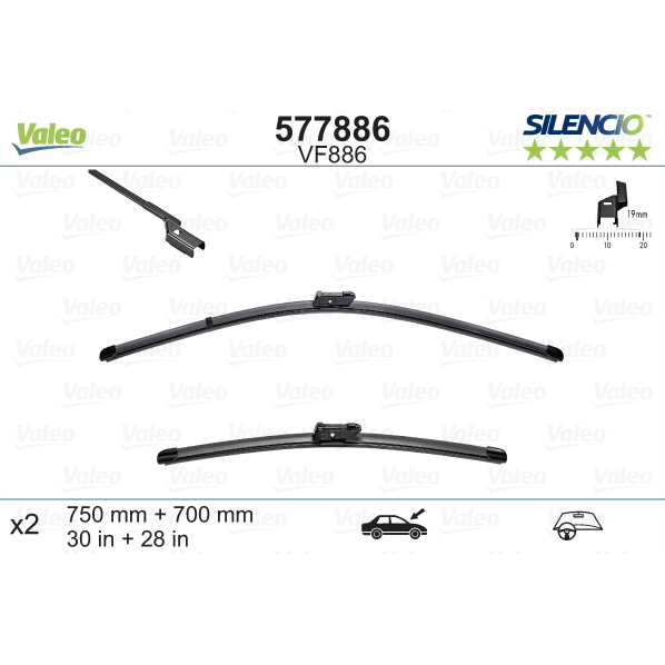[S577886] VALEO SILENCIO VALYTUVAI FORD FLAT BLADE