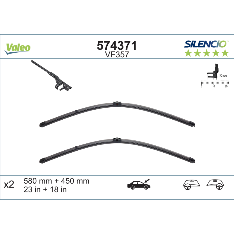 [S574371] VALEO SILENCIO VALYTUVAI ALFA ROMEO FLAT BLADE