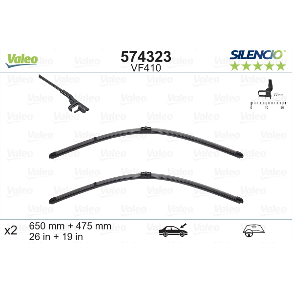 VALEO SILENCIO VALYTUVAI CITROEN C5, FLAT BLADE