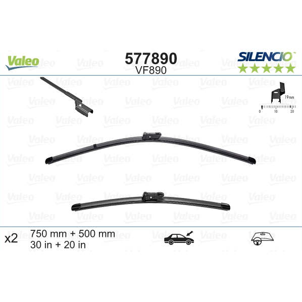 VALEO SILENCIO VALYTUVAI FORD FLAT BLADE