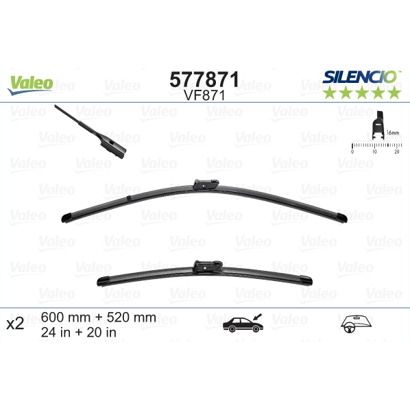 [S577871] VALEO SILENCIO VALYTUVAI AUDI FLAT BLADE