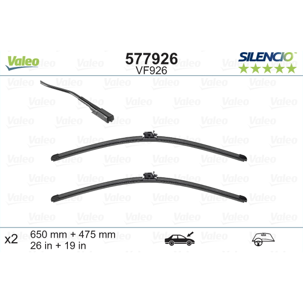 [S577926] VALEO SILENCIO VALYTUVAI MERCEDES-BENZ FLAT BLADE