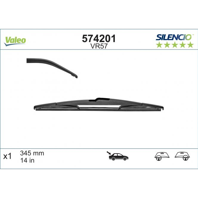 [S574201] VALEO SILENCIO VALYTUVAI HONDA, INFINITI, MAZDA, MITSUBISHI, SUBARU, NISSAN VR57