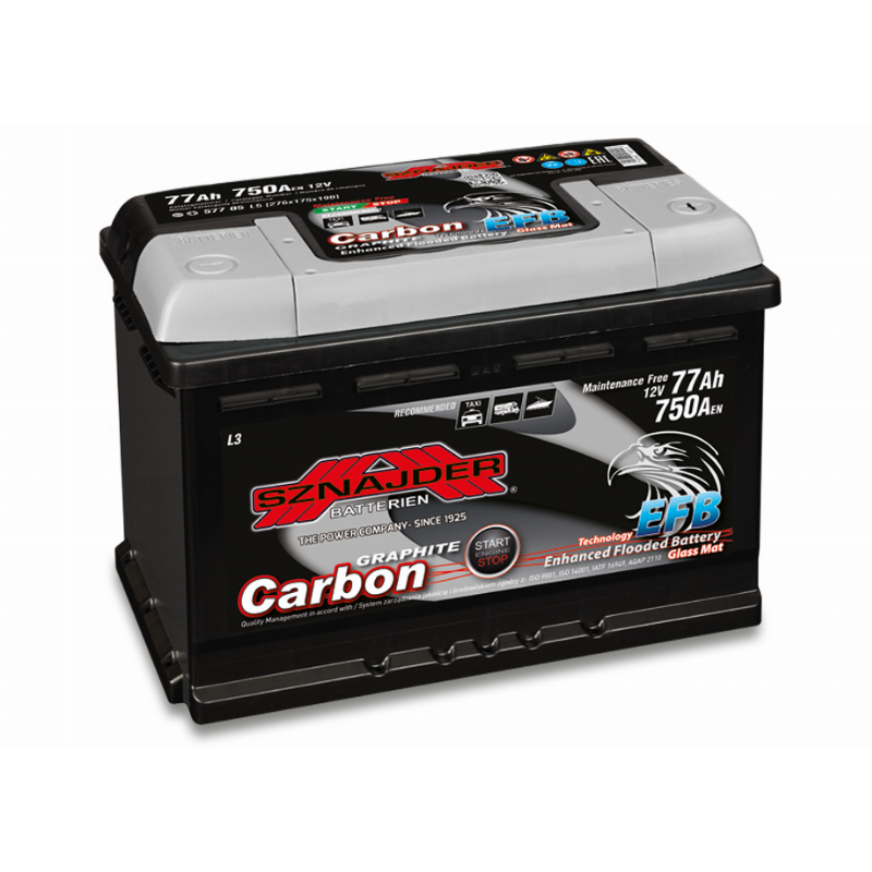 [SZEFB77R] BATTERY SZNAJDER START-STOP CARBON EFB
