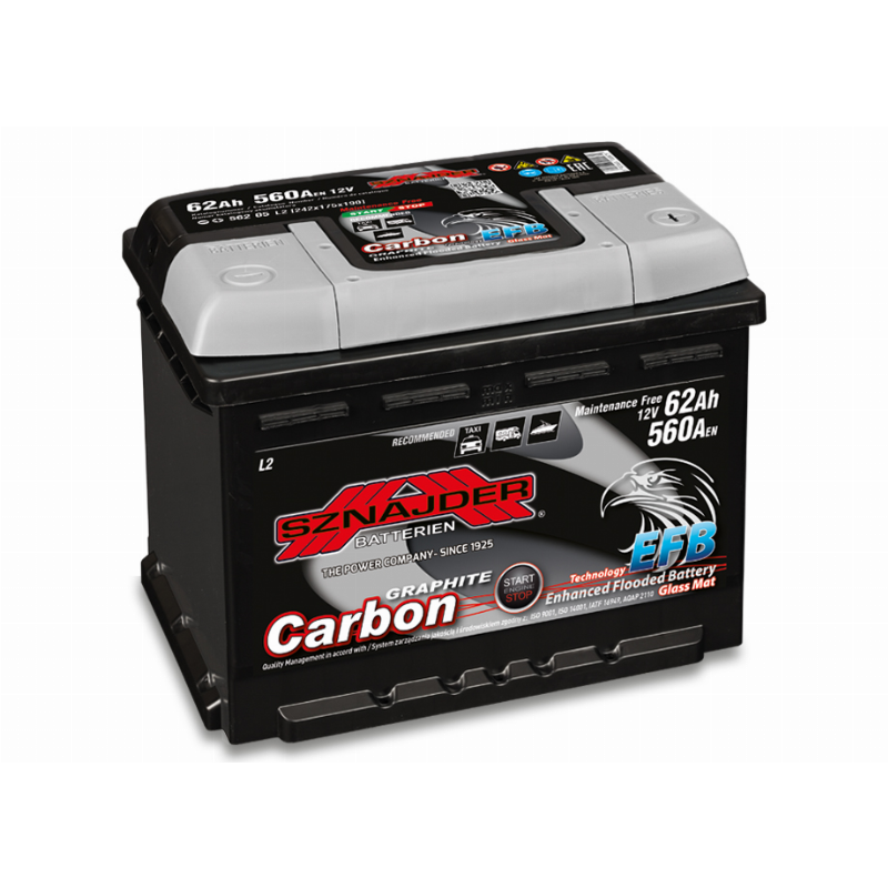 [SZEFB62R] BATTERY SZNAJDER START-STOP CARBON EFB