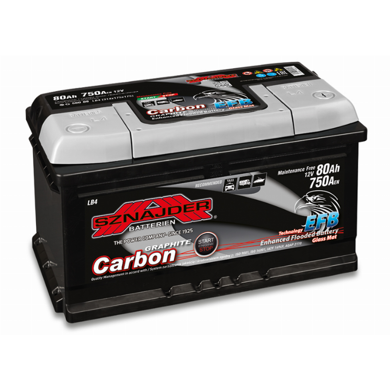 [SZEFB80R] BATTERY SZNAJDER START-STOP CARBON EFB