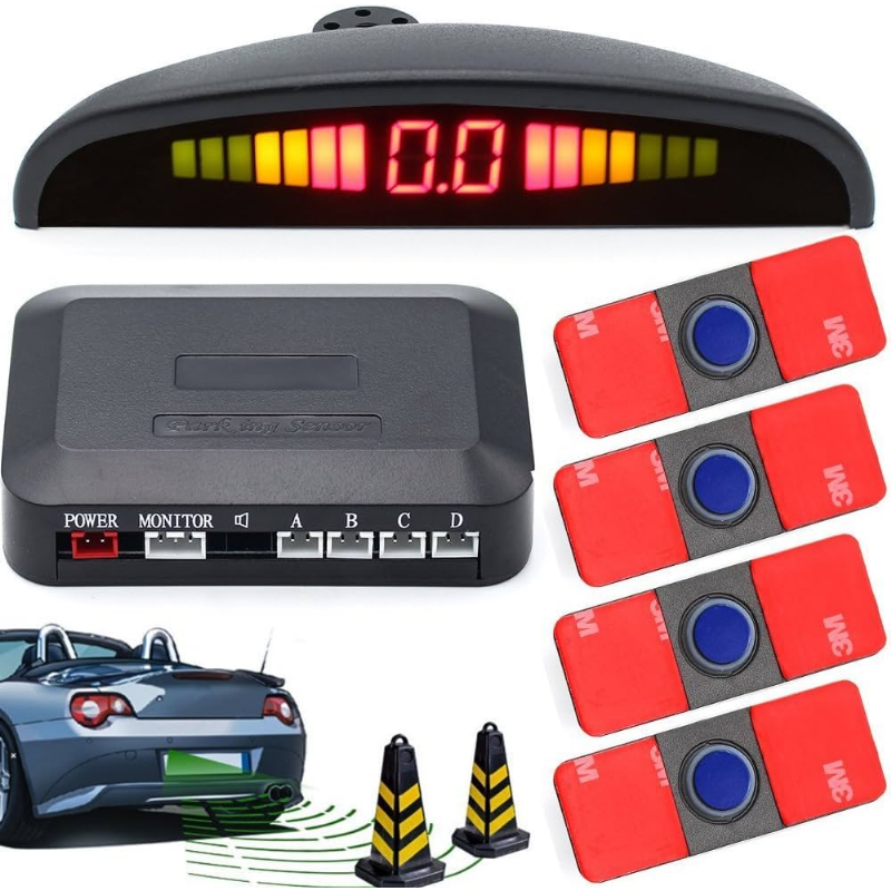[YB-826] AUTOMOBILIO PARKAVIMO SISTEMA SU 4  ATJUNGIAMAIS SENSORIAIS SU DISPLĖJUMI