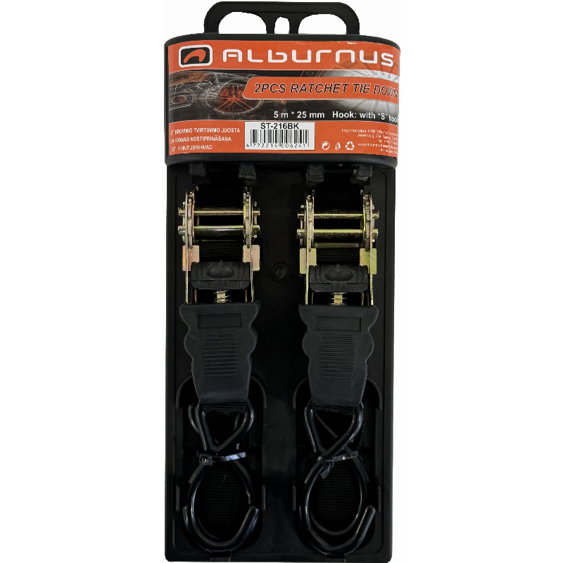 [ST-216BK] RATCHET TIE DOWN 5M * 25 MM