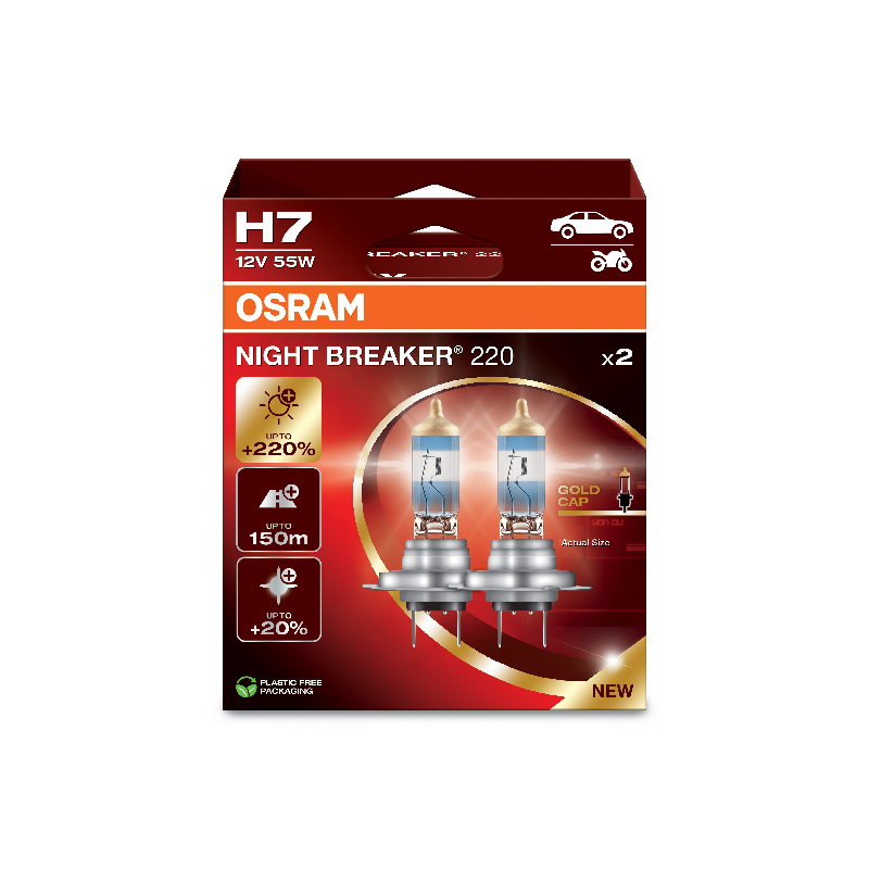 [OS-64210NB220-2HB] OSRAM LEMPUTĖS H7 HCB 55W 12V +220% PX26D