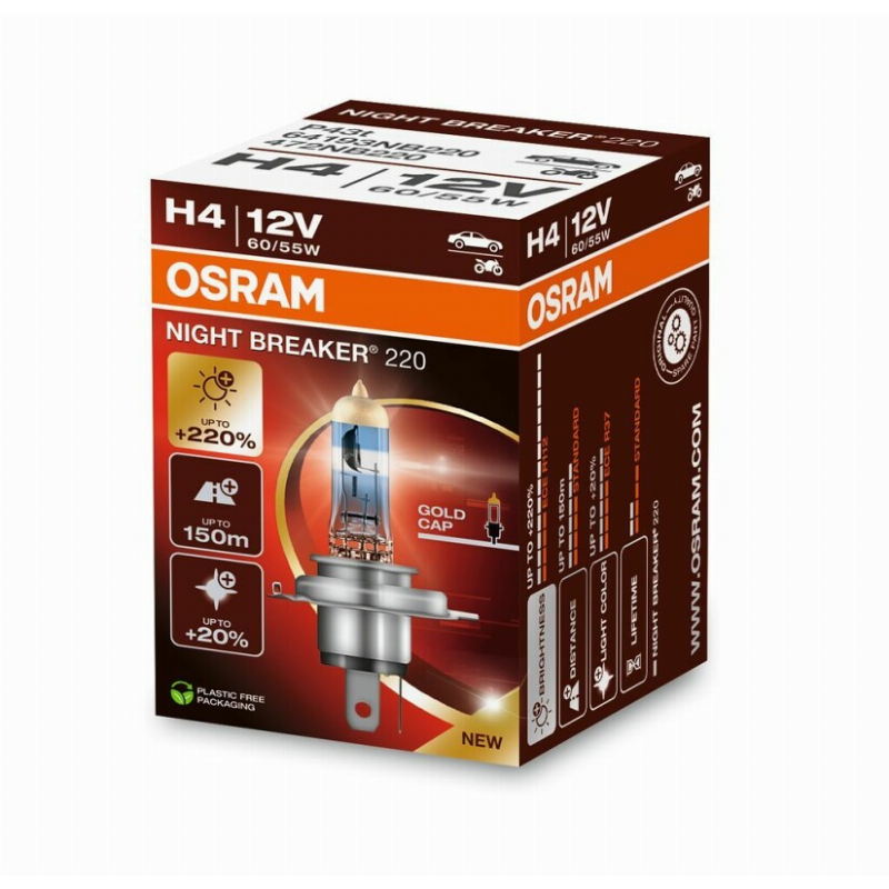 [OS-64193NB220] OSRAM LEMPUTĖS H4 60/55W 12V +220% P43T