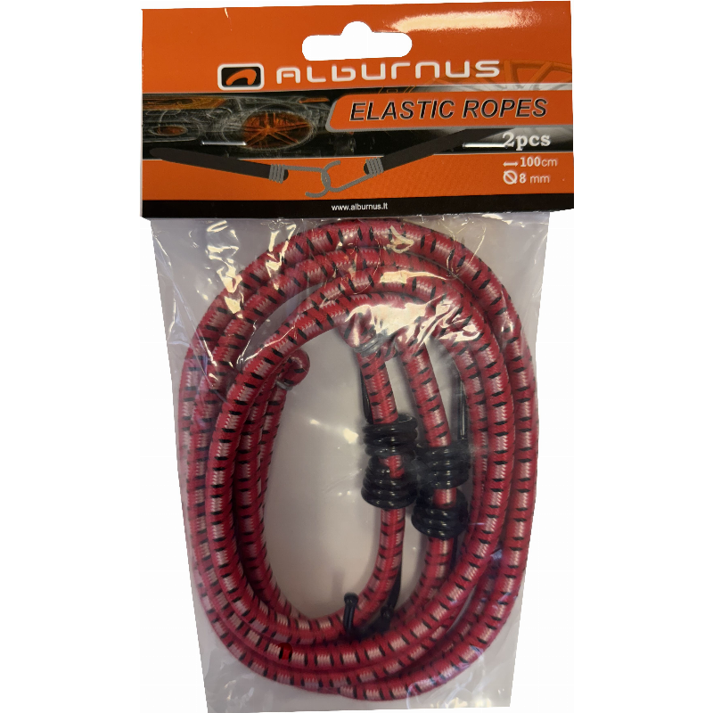 ELASTINĖS KROVINO TVIRTINIMO VIRVUTĖS 2VNT 8MM X 100CM