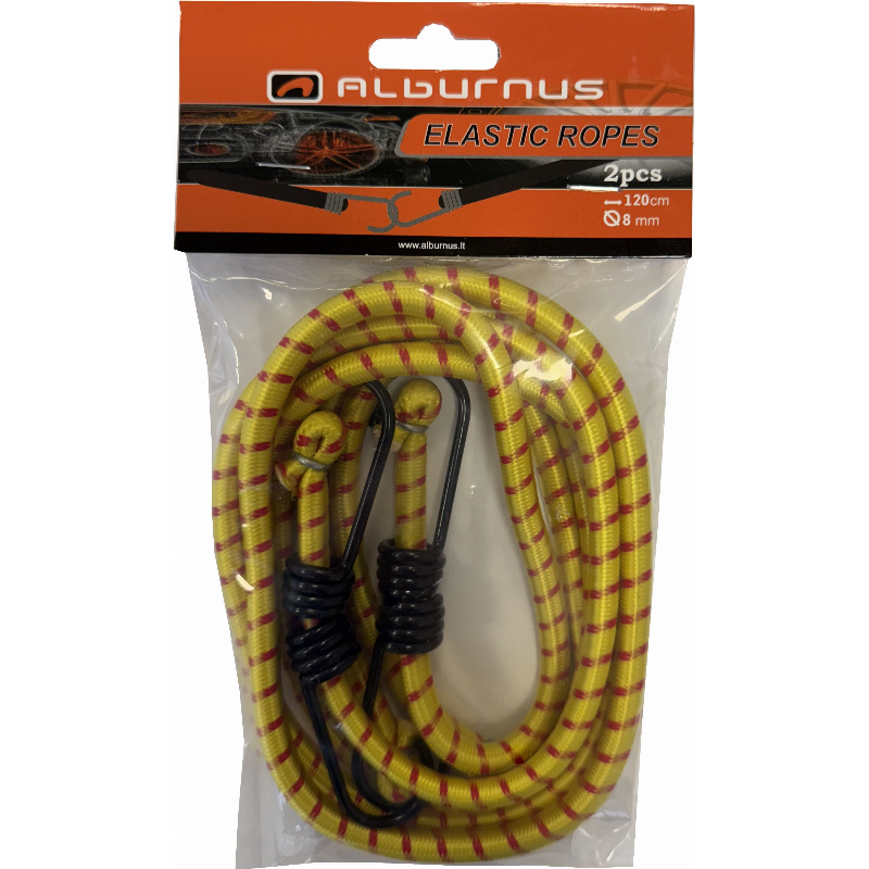 [LS-827] ELASTINĖS KROVINO TVIRTINIMO VIRVUTĖS 2VNT 8MM X 120CM