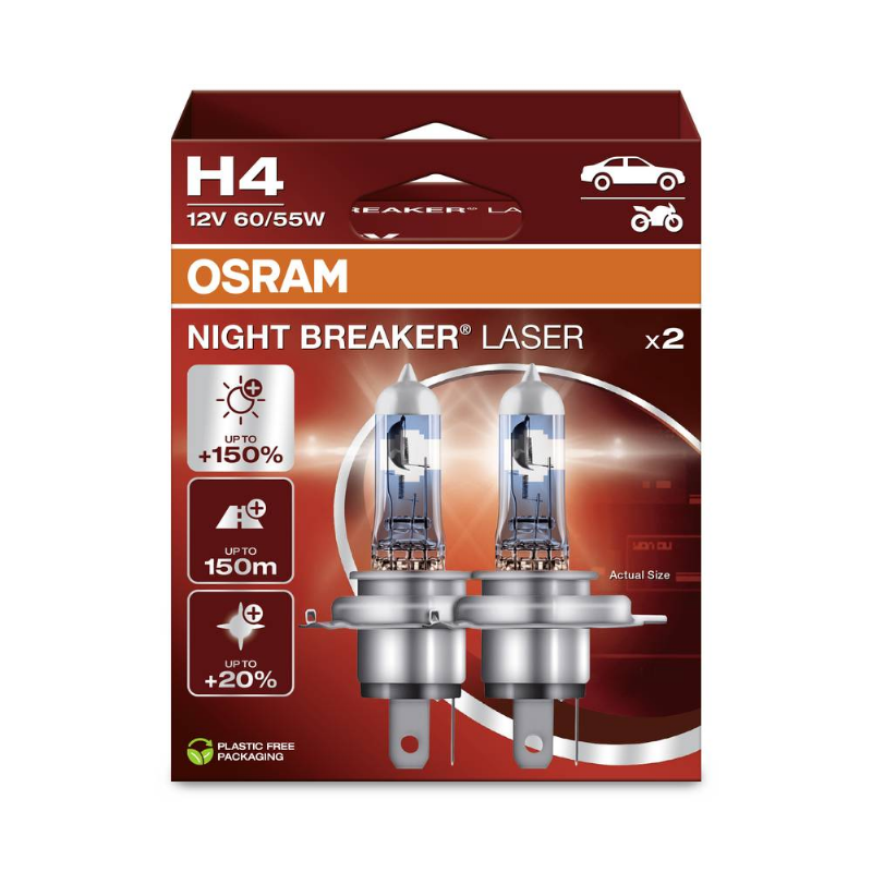 [OS-64193NL-2HB] OSRAM LEMPUTĖS  H4 60/55W 12V P43T NIGHT BREAKER LASER +150%
