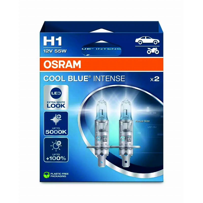 [OS-64150CBN-2HB] OSRAM LEMPUTĖS H1 55W 12V P14.5S COOL BLUE INTENSE +100%