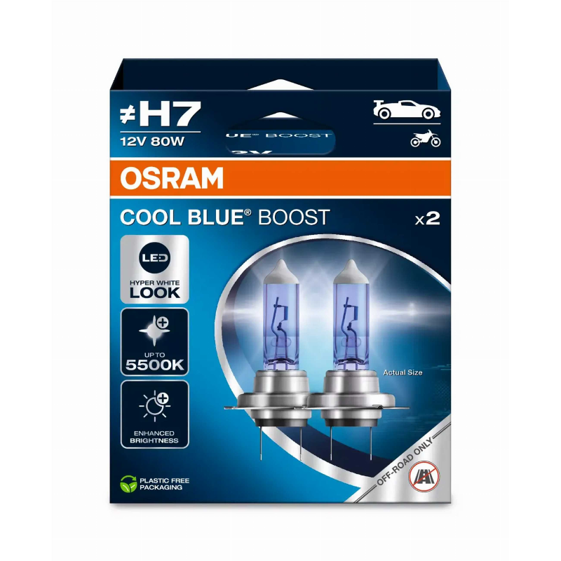 [OS-62210CBB-2HB] OSRAM LEMPUTĖS H7 80W 12V COOL BLUE BOOST