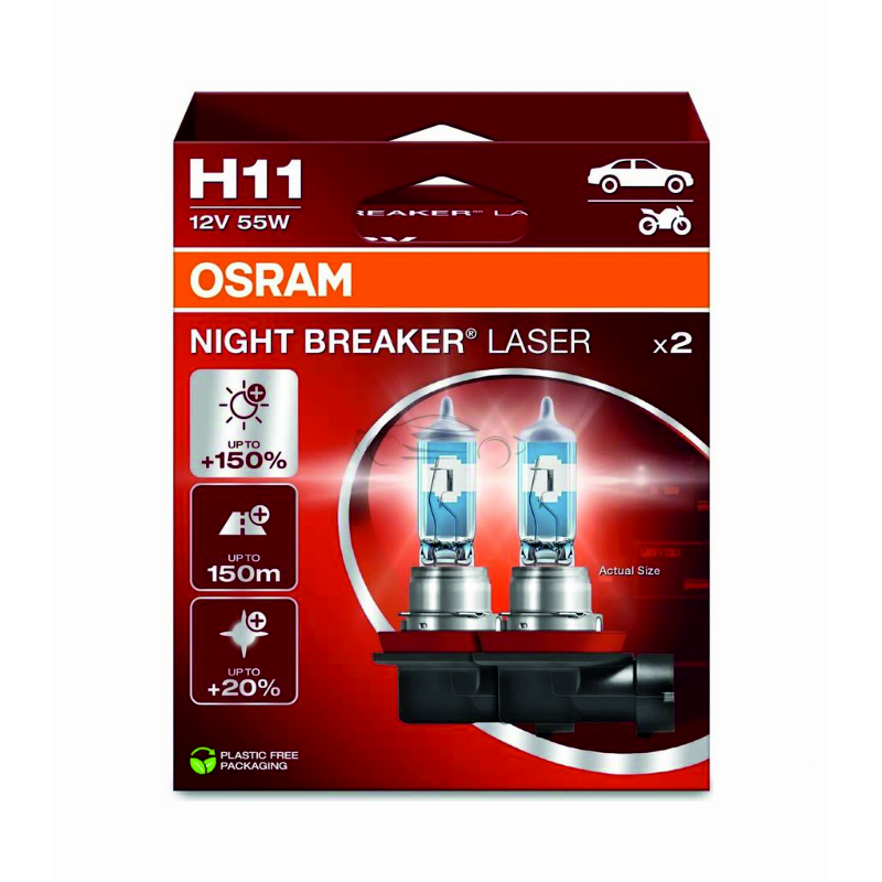 [OS-64211NL-2HB] OSRAM LEMPUTĖS H11 55W 12V PGJ19-2 +150% NIGHT BREAKER LASER