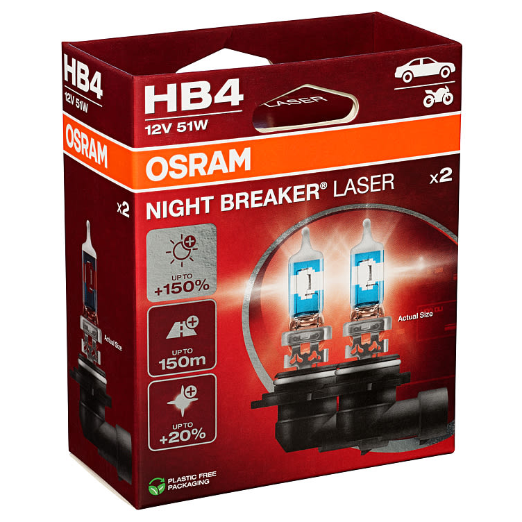 [OS-9006NL-2HB] OSRAM LEMPUTĖS HB4 51W 12V P22D +150% NIGHT BREAKER LASER