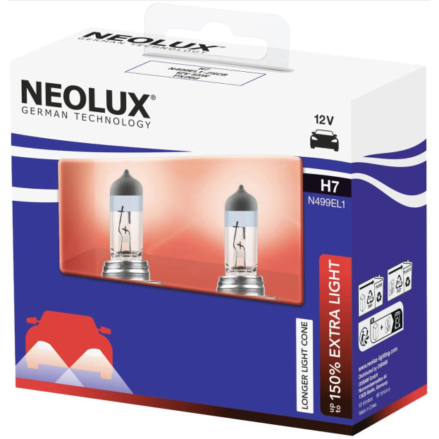 [NO-N499EL1-2SCB] NEOLUX LEMPUTĖS H7 12V 55W 150% EXTRA LIGHT