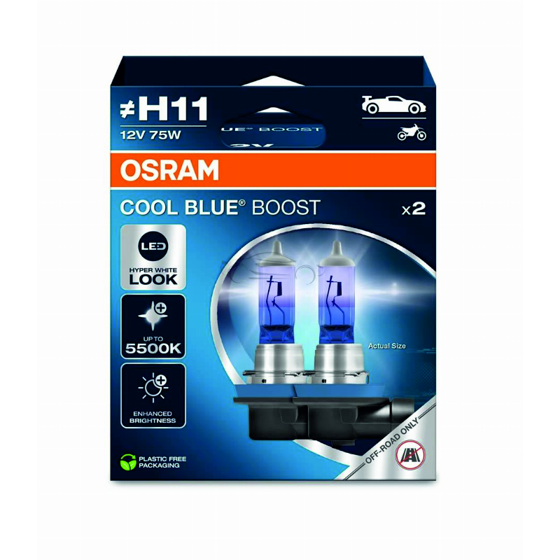 [OS-62211CBB-2HB] OSRAM LEMPUTĖS H11 75W 12V PGJ19-2 COOL BLUE BOOST