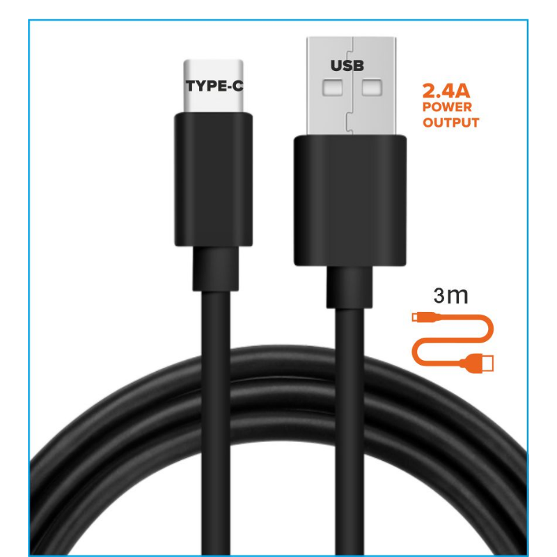 [51602] ĮKROVIMO LAIDAS USB SU TYPE-C 3M