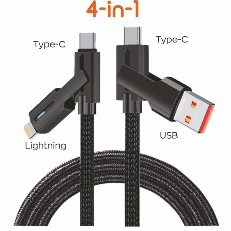 [51613] GREITO ĮKROVIMO LAIDAS USB/TYPE-C SU TYPE-C/LIGHTINING 2M