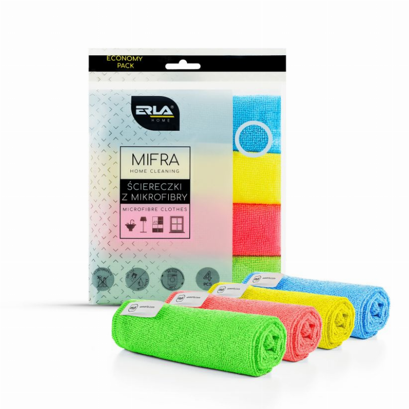 [K2R1010] ERLA MIFRA UNIVERSAL MICROFIBER CLOTHS 4pcs